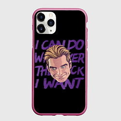 Чехол iPhone 11 Pro матовый Хоумлендер мем Пацаны, цвет: 3D-малиновый