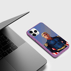 Чехол iPhone 11 Pro матовый Хоумлендер задумчивый Пацаны, цвет: 3D-фиолетовый — фото 2