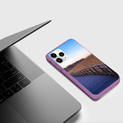 Чехол iPhone 11 Pro матовый Камышовые плавни на Финском заливе, цвет: 3D-фиолетовый — фото 2