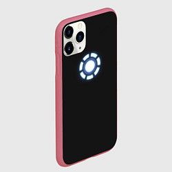 Чехол iPhone 11 Pro матовый Железный Человек - Дуговой реактор, цвет: 3D-малиновый — фото 2