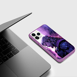 Чехол iPhone 11 Pro матовый Thor - Neon rain, цвет: 3D-фиолетовый — фото 2