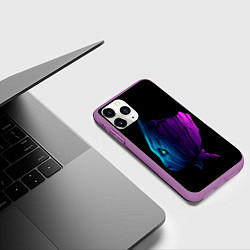 Чехол iPhone 11 Pro матовый Neon Groot, цвет: 3D-фиолетовый — фото 2