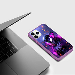 Чехол iPhone 11 Pro матовый Neon Venom - Rain, цвет: 3D-фиолетовый — фото 2