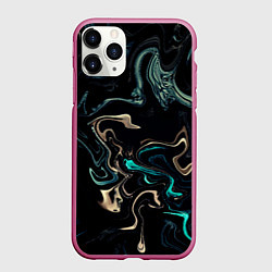 Чехол iPhone 11 Pro матовый Безумие волн, цвет: 3D-малиновый