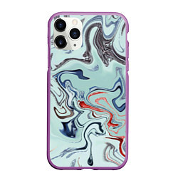 Чехол iPhone 11 Pro матовый Crazy waves, цвет: 3D-фиолетовый