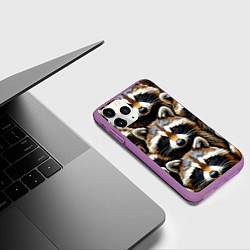 Чехол iPhone 11 Pro матовый Енотики, цвет: 3D-фиолетовый — фото 2