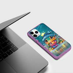 Чехол iPhone 11 Pro матовый Милая змейка символ 2025, цвет: 3D-фиолетовый — фото 2