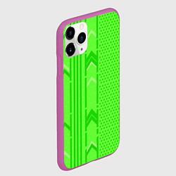 Чехол iPhone 11 Pro матовый Закулисье зелёные обои, цвет: 3D-фиолетовый — фото 2