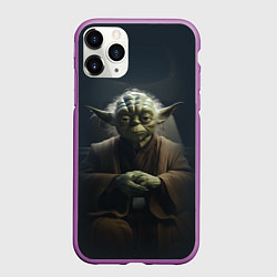 Чехол iPhone 11 Pro матовый Мастер Йода, цвет: 3D-фиолетовый