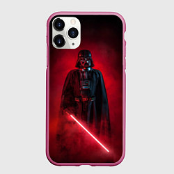 Чехол iPhone 11 Pro матовый Дарт Вейдер - владыка ситх, цвет: 3D-малиновый