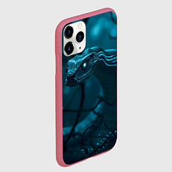 Чехол iPhone 11 Pro матовый Змея в темном лесу, цвет: 3D-малиновый — фото 2