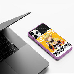 Чехол iPhone 11 Pro матовый Зеницу новогодний свитер из Demon slayer, цвет: 3D-фиолетовый — фото 2