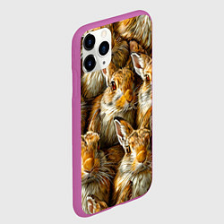 Чехол iPhone 11 Pro матовый Зайцы, цвет: 3D-фиолетовый — фото 2