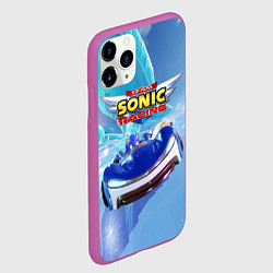 Чехол iPhone 11 Pro матовый Team Sonic racing - speed, цвет: 3D-фиолетовый — фото 2