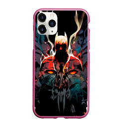 Чехол iPhone 11 Pro матовый Batman from hell, цвет: 3D-малиновый