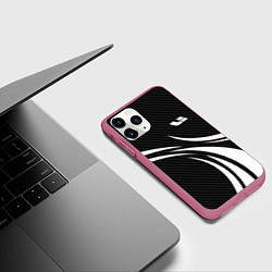 Чехол iPhone 11 Pro матовый Lixiang - carbon black, цвет: 3D-малиновый — фото 2
