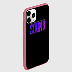 Чехол iPhone 11 Pro матовый In the beginning was sound, цвет: 3D-малиновый — фото 2