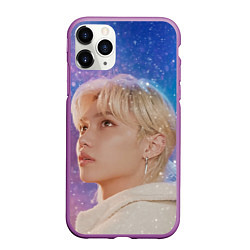 Чехол iPhone 11 Pro матовый Winter falls Felix Stray Kids, цвет: 3D-фиолетовый