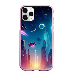 Чехол iPhone 11 Pro матовый Neon metropolis in the future - ai art fantasy