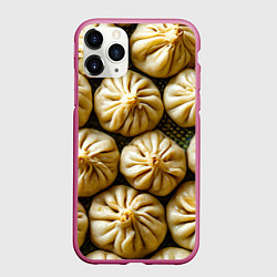 Чехол iPhone 11 Pro матовый Хинкали, цвет: 3D-малиновый