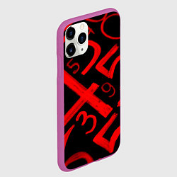 Чехол iPhone 11 Pro матовый Числовой код, цвет: 3D-фиолетовый — фото 2