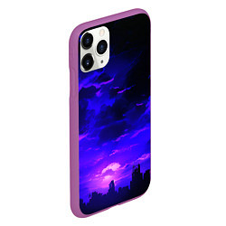 Чехол iPhone 11 Pro матовый Фиолетовый апокалиптический закат, цвет: 3D-фиолетовый — фото 2