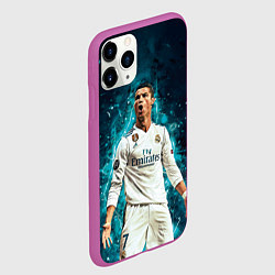 Чехол iPhone 11 Pro матовый Мадрид - Роналдо, цвет: 3D-фиолетовый — фото 2
