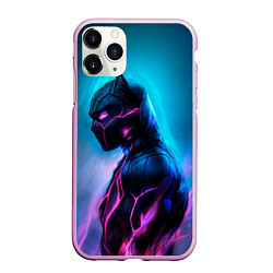 Чехол iPhone 11 Pro матовый Black Panther, цвет: 3D-розовый