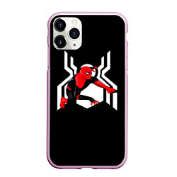 Чехол iPhone 11 Pro матовый Spider emblem, цвет: 3D-розовый