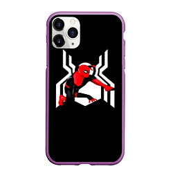 Чехол iPhone 11 Pro матовый Spider emblem, цвет: 3D-фиолетовый