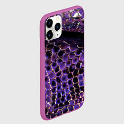 Чехол iPhone 11 Pro матовый Фиолетовая кожа змеи, цвет: 3D-фиолетовый — фото 2
