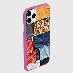Чехол iPhone 11 Pro матовый Яркий пэчворк, цвет: 3D-фиолетовый — фото 2