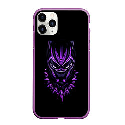 Чехол iPhone 11 Pro матовый Black Panther head, цвет: 3D-фиолетовый