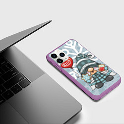 Чехол iPhone 11 Pro матовый Снеговиня, цвет: 3D-фиолетовый — фото 2