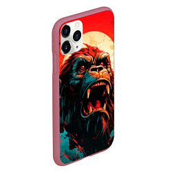 Чехол iPhone 11 Pro матовый King Kong roar, цвет: 3D-малиновый — фото 2