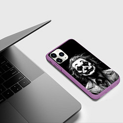 Чехол iPhone 11 Pro матовый Joker - clown, цвет: 3D-фиолетовый — фото 2