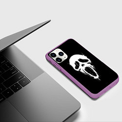 Чехол iPhone 11 Pro матовый Крик маска, цвет: 3D-фиолетовый — фото 2
