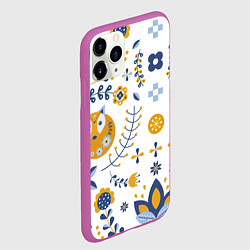 Чехол iPhone 11 Pro матовый Скандинавский узор, цвет: 3D-фиолетовый — фото 2