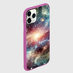 Чехол iPhone 11 Pro матовый Космическая туманность, цвет: 3D-фиолетовый — фото 2