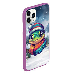 Чехол iPhone 11 Pro матовый Символ змеи 2025 год, цвет: 3D-фиолетовый — фото 2