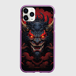 Чехол iPhone 11 Pro матовый Мифический демон Они, цвет: 3D-фиолетовый
