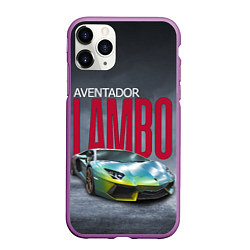 Чехол iPhone 11 Pro матовый Итальянский суперкар Lambo Aventador, цвет: 3D-фиолетовый