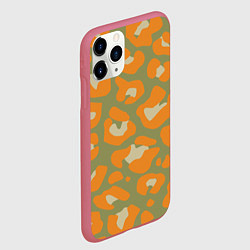 Чехол iPhone 11 Pro матовый Рыже-зеленый леопардовый, цвет: 3D-малиновый — фото 2