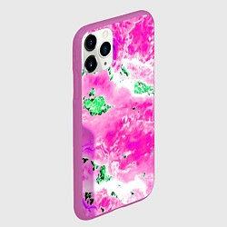 Чехол iPhone 11 Pro матовый Розово-зелёная абстракция, цвет: 3D-фиолетовый — фото 2