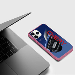 Чехол iPhone 11 Pro матовый Chery, цвет: 3D-малиновый — фото 2