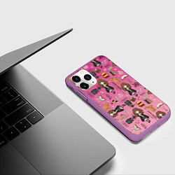 Чехол iPhone 11 Pro матовый Паттерн с Гермионой из Гарри Поттер, цвет: 3D-фиолетовый — фото 2