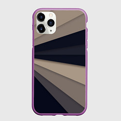 Чехол iPhone 11 Pro матовый Фрактальные линии, цвет: 3D-фиолетовый