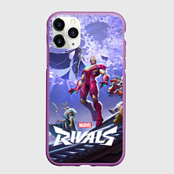 Чехол iPhone 11 Pro матовый Герои Marvel rivals, цвет: 3D-фиолетовый
