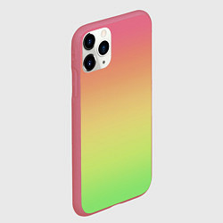 Чехол iPhone 11 Pro матовый Градиент заря розово-зелёный, цвет: 3D-малиновый — фото 2