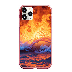 Чехол iPhone 11 Pro матовый Стихия огня и воды, цвет: 3D-баблгам